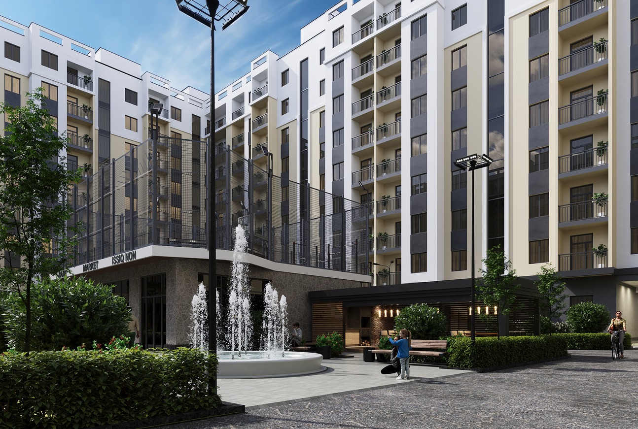 Вид на жилой комплекс слева